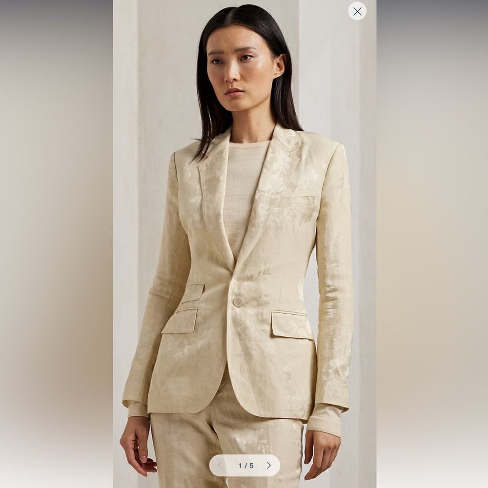 Ralph Lauren Resort ‘24 Collection Parker Floral Jacquard Single-Breasted Jacket - Picture 16 of 17